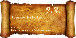 Ivanov Nikolett névjegykártya